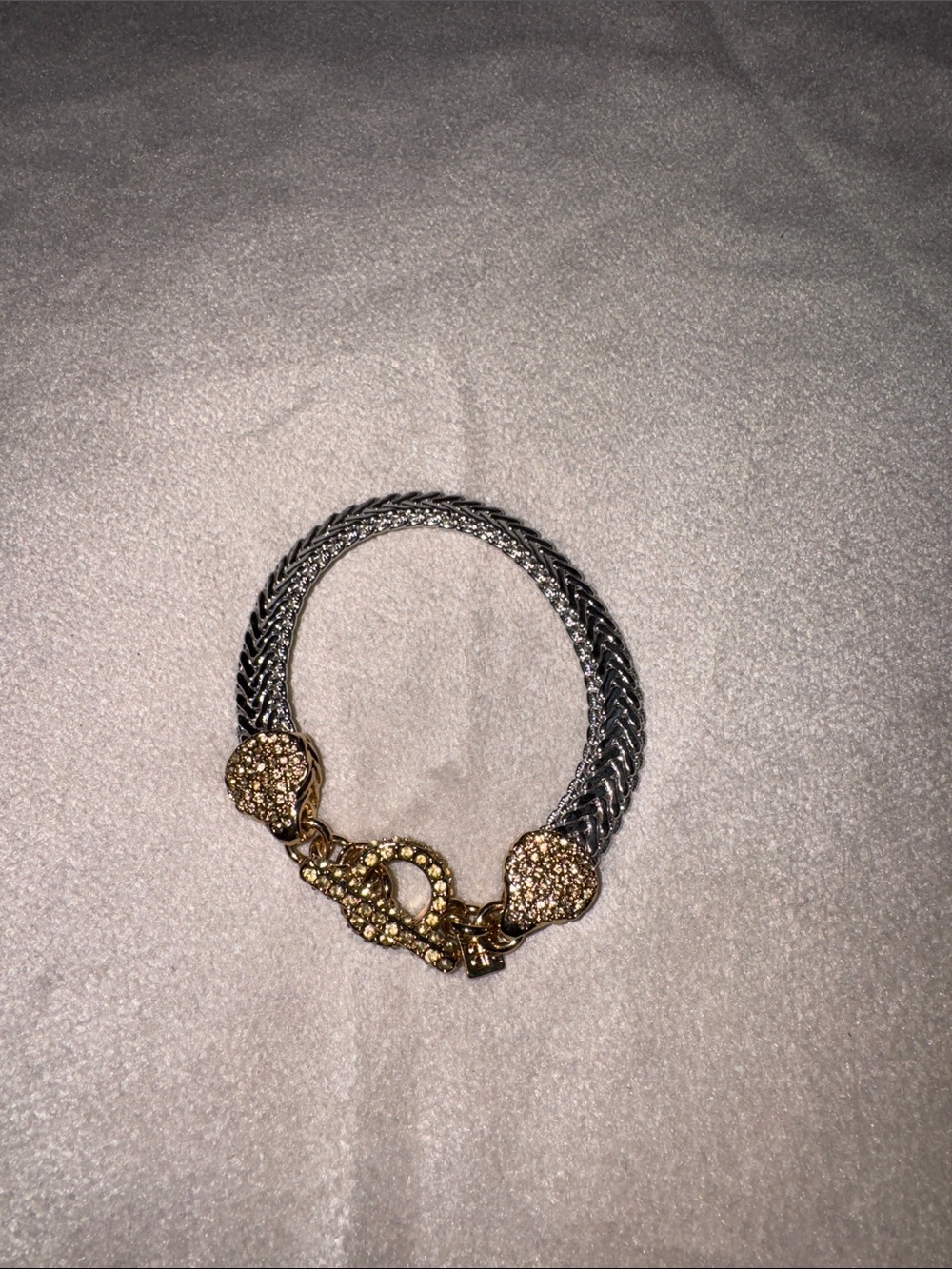 Banana Republic Two-Tone Silver & Gold Pave Link Bracelet